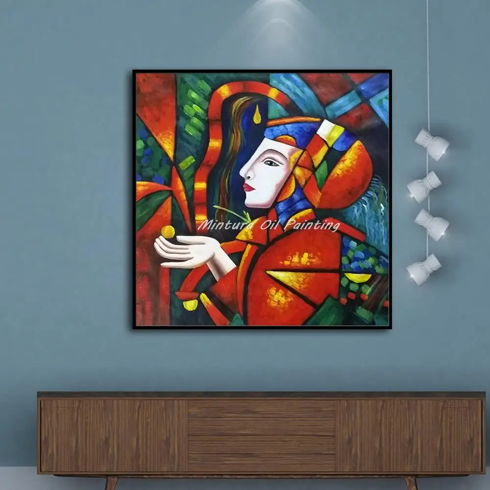 

Mintura Handpainted Woman Acrylic Oil Oaintings On Canvas Modern Abstract Large Art Wall Picture For Living Room Home Decoration