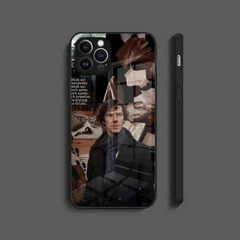 Чехол Sherlock из закаленного стекла для IPhone 15 13 12 11 Pro 14 Max Mini X XR XS Max 8 7 6s Plus SE