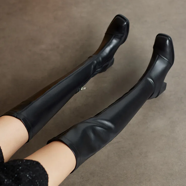 Зимние сапоги на молнии женские резиновые туфли пикантные непромокаемые до