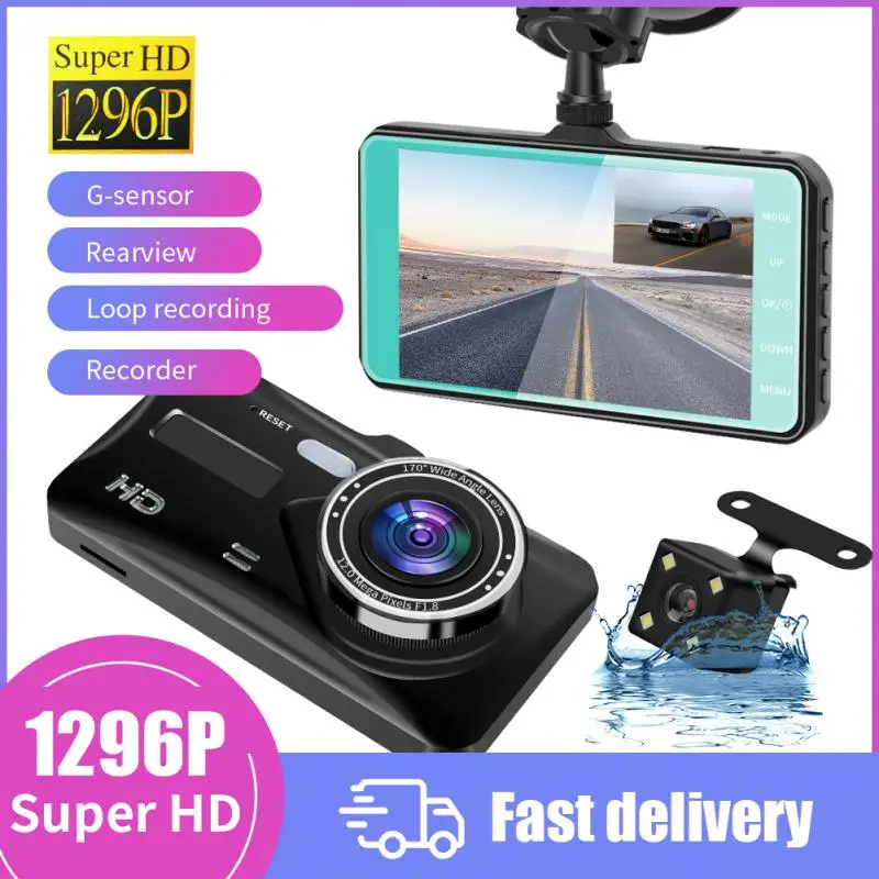 

4.0in Dash Cam Simple Installation Night Vision Driver Recorder Practical Multifunctional Mirror Driving Recorder 12961080p