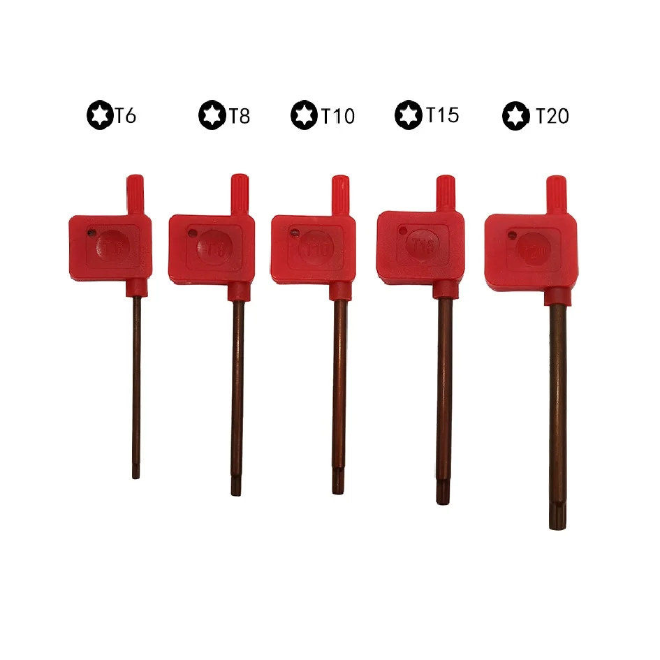 Миниатюрная Отвертка T6/T8/T10/T15/T20 с красным флагом и звездочкой S2 инструмент для
