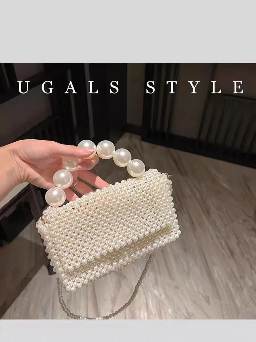 Роскошная модная женская сумка с грушей и бисером тканая вечерняя ручной работы