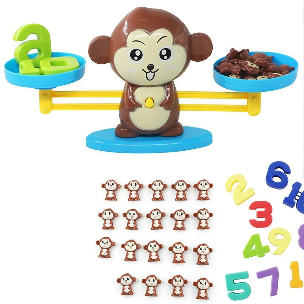 

Monkey Balance Scale Math Game Toy Kindergarten Teaching Aids Montessori Early Educational Learning Kids Number Board
