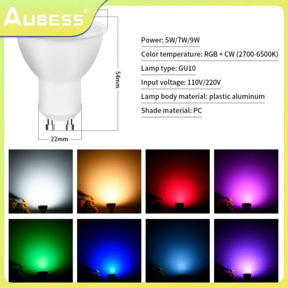 

Voice Controlled Tuya Lamp Bulb Dimming Smart Bulb 9w Rgbcw Wifi Lamp Cup Smart Home 7w