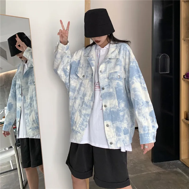 Модные женские джинсовые куртки крутые большого размера в стиле хип-хоп K-pop