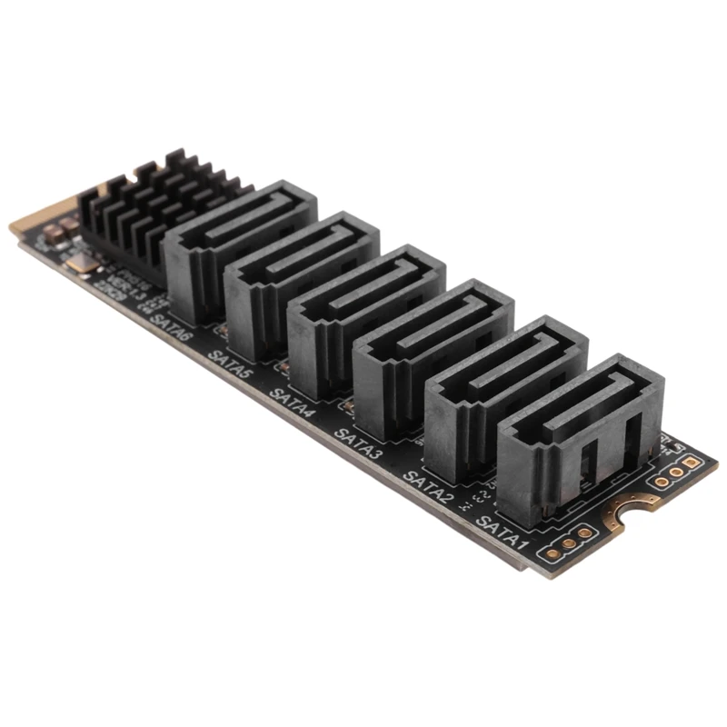 Карта адаптера PCIE M.2 NVME к SATA расширения SATA3.0 6Gpbsx6-портовая карта ASM1166