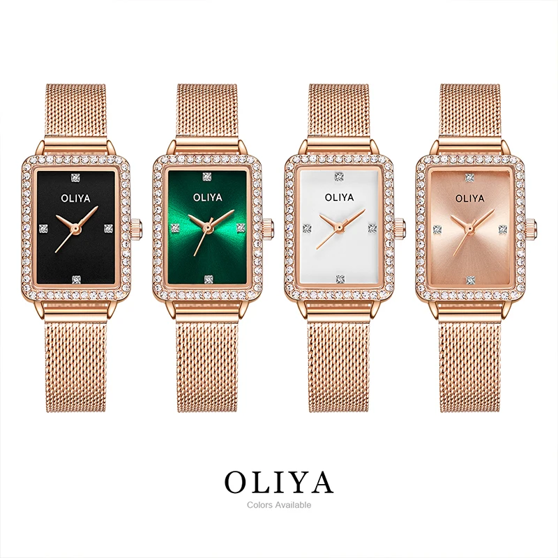 

Oliay Brand Light Luxury Women Ladies 21MM Japan Quartz Movement Stainless Steel Green Watch Relogio 609#