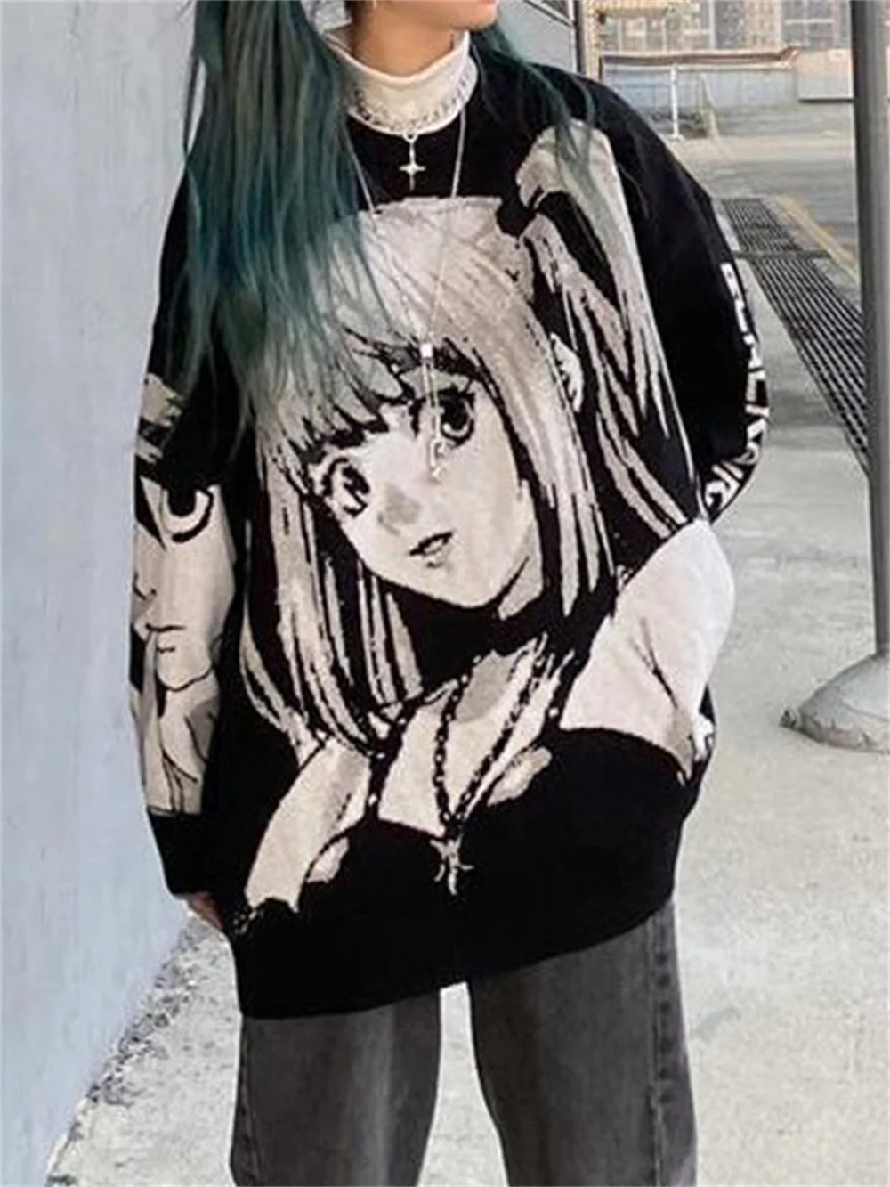 Sudaderas de estética japonesa para mujer, sudaderas con capucha Emo gótica de Anime, suéteres sueltos para chica y Chica, Misa Amane Death Note, 2022