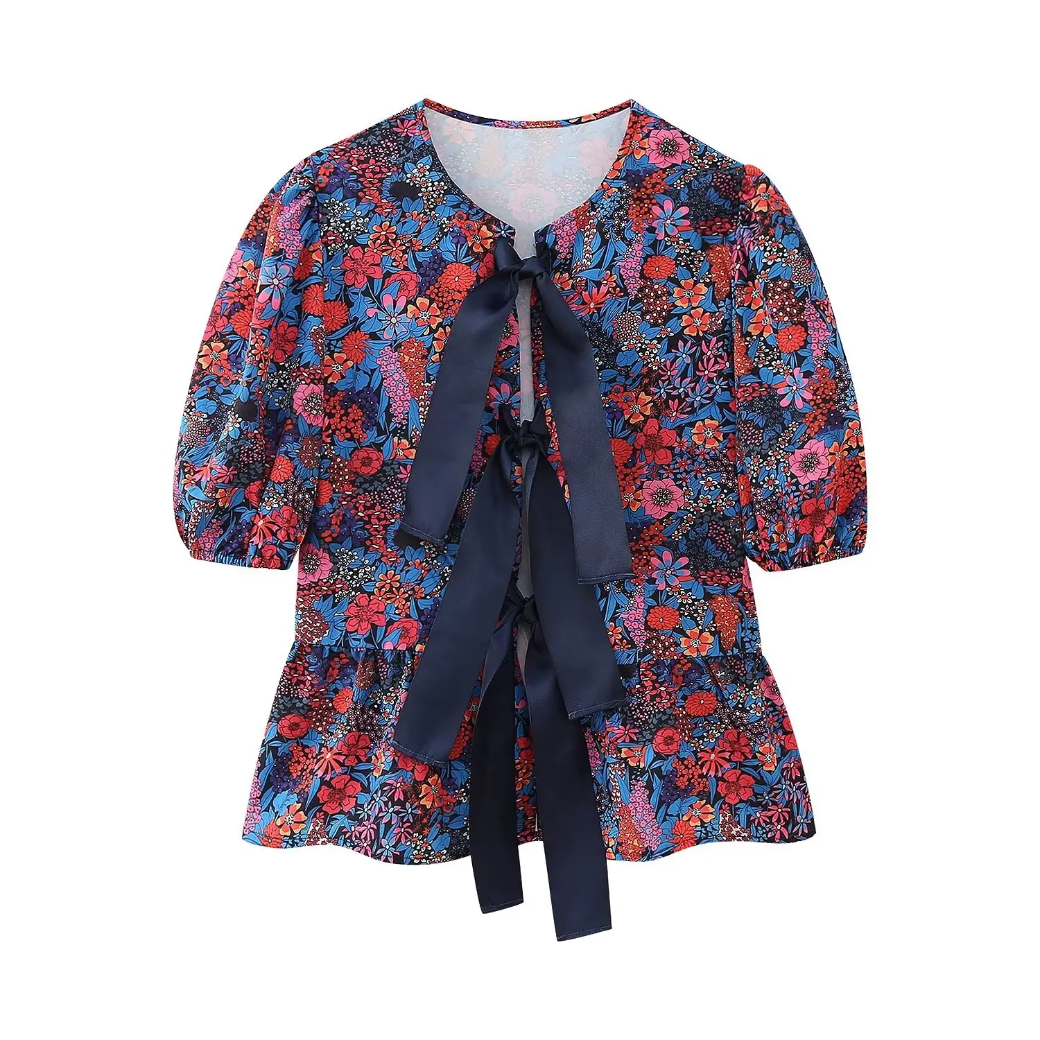 Брюки женские TELLHONEY с круглым вырезом и галстуком-бабочкой