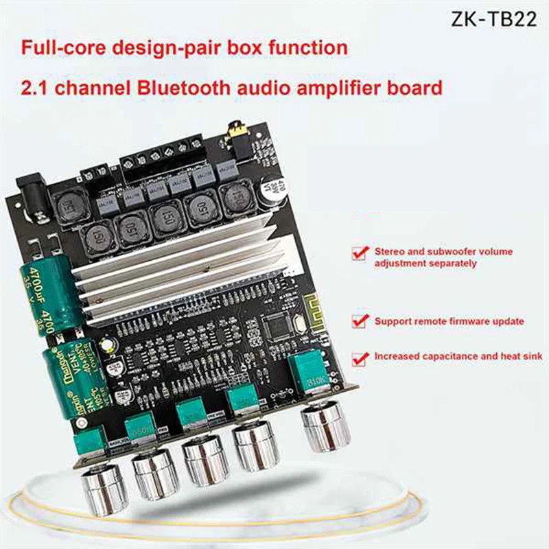 

ZK-TB22 TPA3116D2 Bluetooth Subwoofer Amplifier Board 2.1 HIfi High Power Stereo Amp 2X50W+100W Amplificador for Speaker