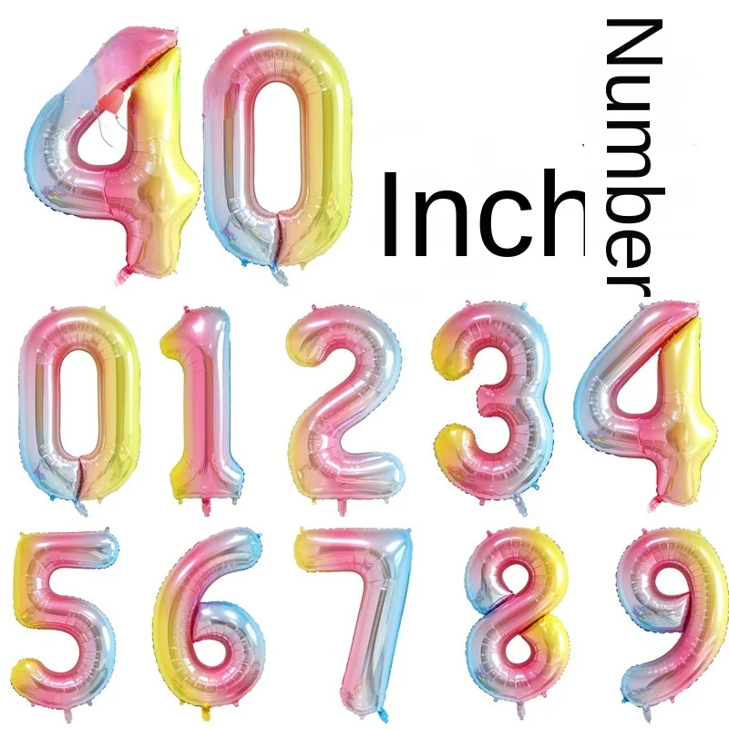 

16/32 Inch Number Foil Balloons Rose Gold Silver Number Balloons Kids Adult Birthday Wedding Decoration Party Supplies