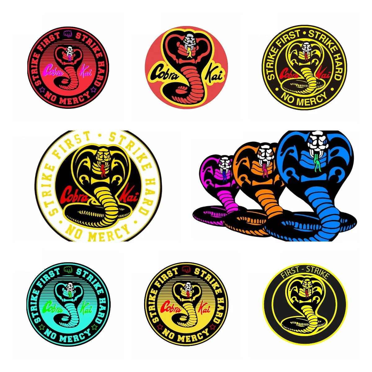 

Cobra Kai Circle Logo Big Cobra Fine Decal Waterproof Suitable for VAN RV Vinyl Car Sticker DecorationCar Accessories KK13*13cm