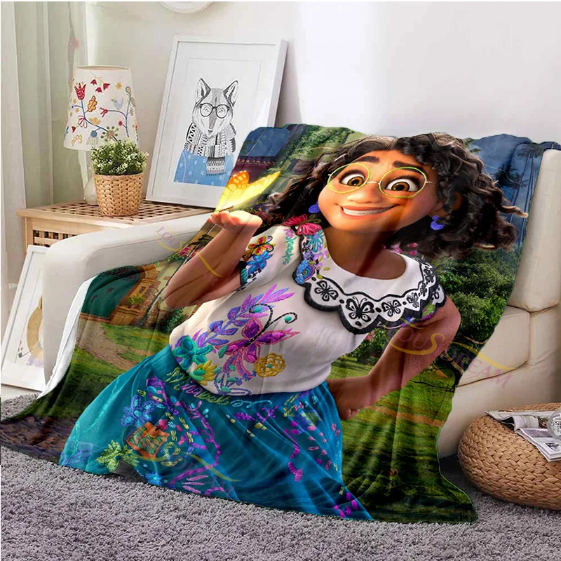 

Anime Cartoon Encanto Blanket Girl Mirabel Home Warm Plush Cozy Throw Blanket for Bed Sofa Couch Lightweight Girl Gifts