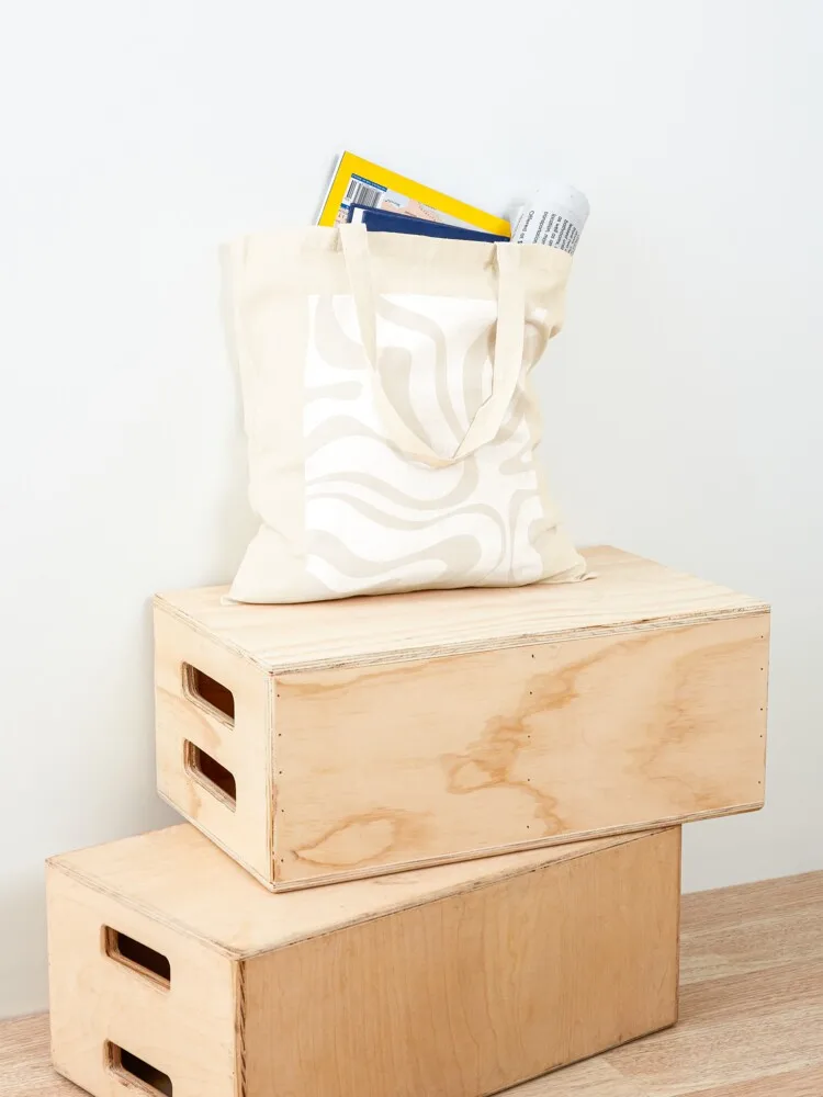 Liquid Swirl Современный абстрактный узор в белом и светлом цвета экрю Бежевая большая