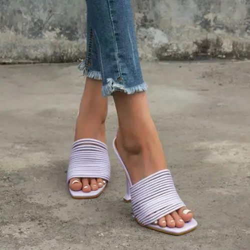 

Womens Fashion Summer Peep Toe Slippers Stiletto Sexy Party Shoes High Heels