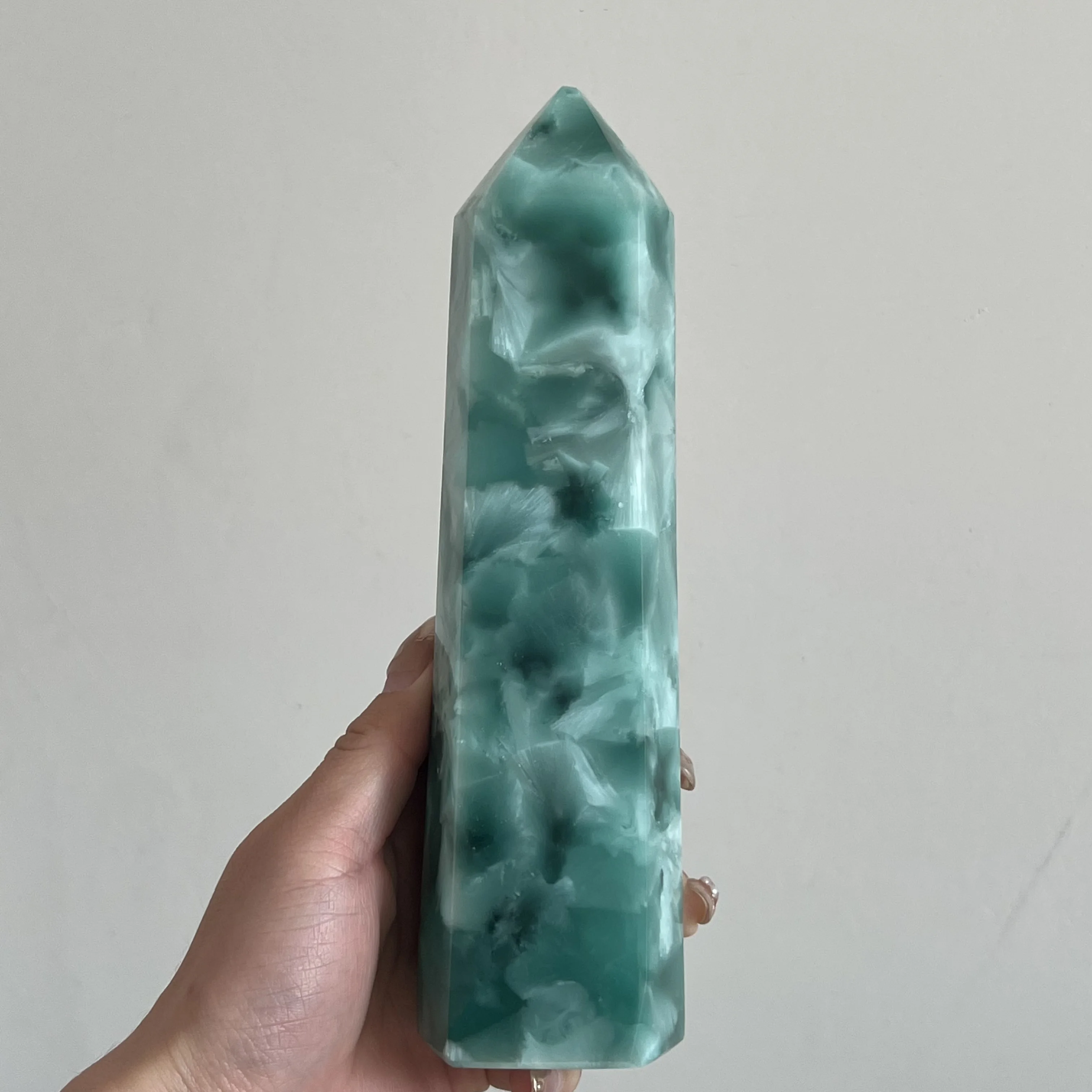 

Large size!!! Larimar Mineral Wand Point Hexagonal Prism Craft Home Decor