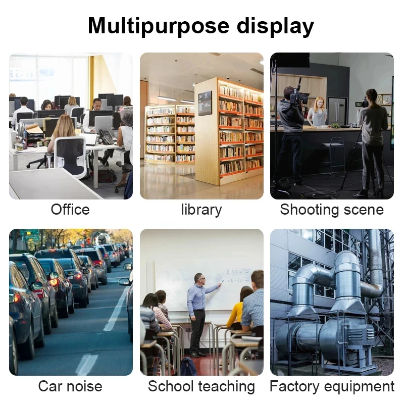 Утяжеленный цифровой измеритель уровня звука 30-130 дБ USB-зарядка