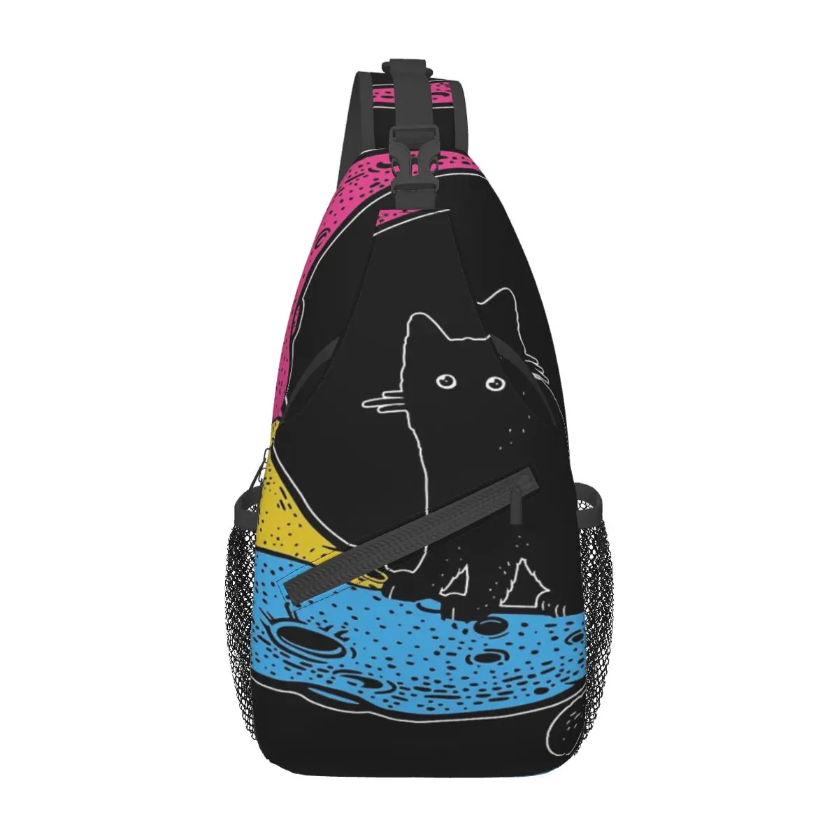 

Нагрудная сумка в стиле ретро с изображением кошки Луны