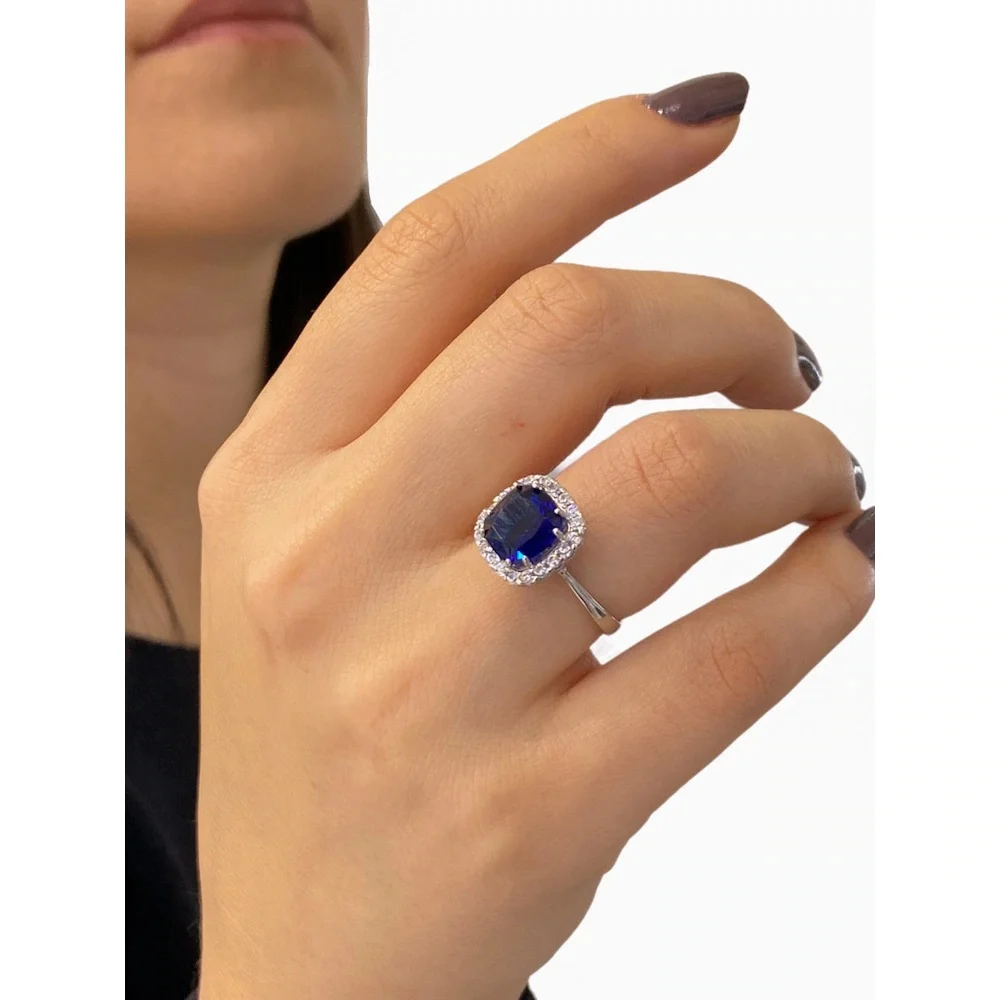 Высококачественное кольцо из серебра 925 пробы с бриллиантами Baget Safir Stone