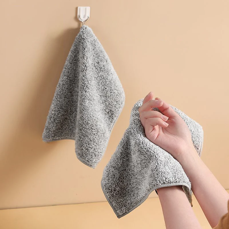 

10pcs Kiitchen Cleaning Cloths Charcoal Fibre Rag Thickened Dish Towel