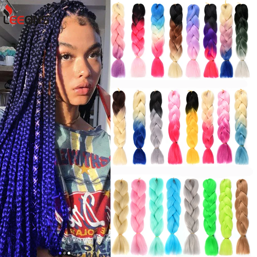 

Jumbo Braiding Hair Ombre Pre Stretched Braids Hair Extensions Synthetic Pink Blonde Kids Women Hair 24 Inch Hair For Braiding