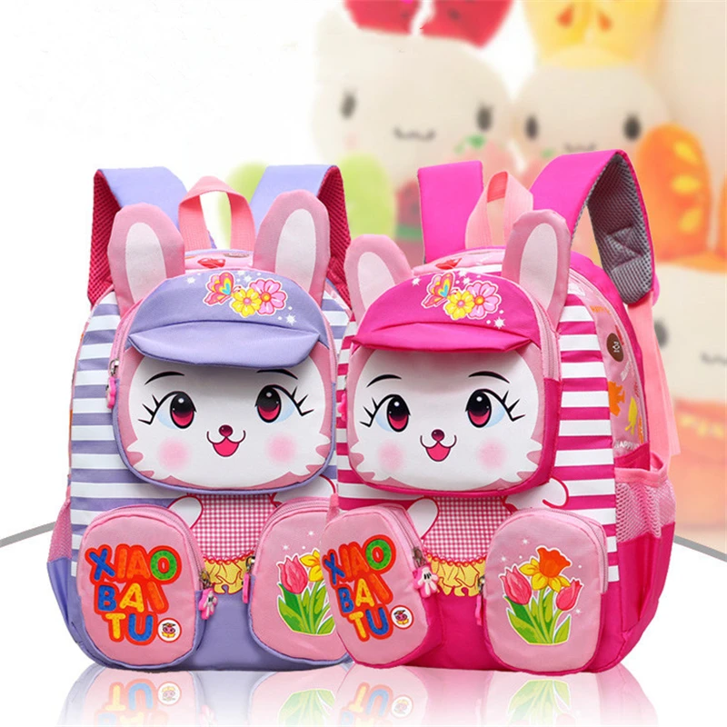 OSLD Kindergarten Schoolbag Girl High Capacity Cartoon Rabbit Bags Kids Light Burden Ridge Protection Backpack Primary Schoolbag