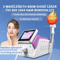 2022 new factory price 1600 w3 wavelength diode laser 755 808 1064 hair removal machine skin rejuvenation machine with ce