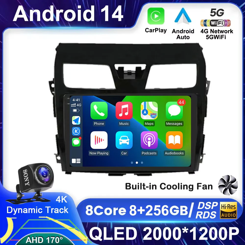 Android 14 Auto 4G Carplay Мультимедиа DSP ISP Видео WIFI Bluetooth для Nissan Teana Altima 2013-2015 Навигационное