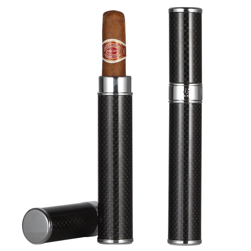 

Single Pack Cigar Aluminium Tube Carbon Fiber Cigar Tube Cigar Moisturizing Tube