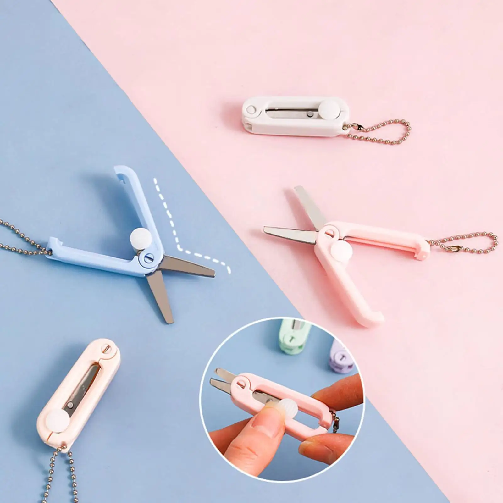 

Портативные складные мини-ножницы, простые офисные принадлежности для резки бумаги, детские ножницы, канцелярские принадлежности, школьны...