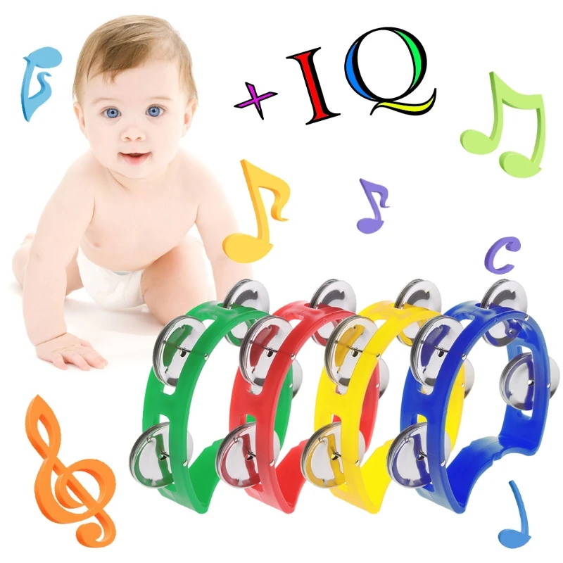 

HUYU Percussion Half Moon Handheld Musical Tambourine Drum Party Gift Toy