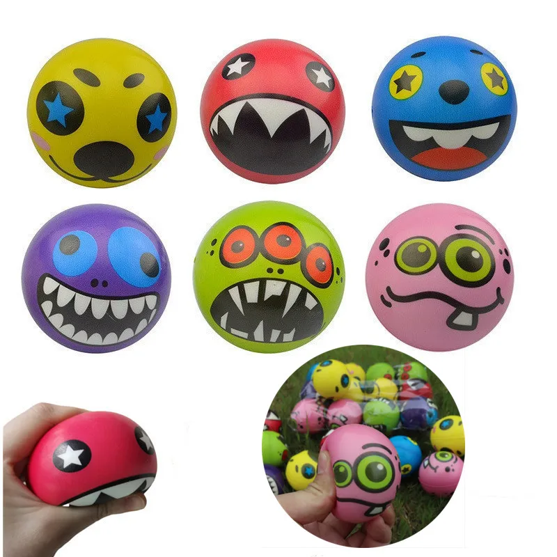 

Kids Expression Soft Balls Toy Funny Sponge Stress Ball Squeeze Smiley Face Grimace PU Foam For Kids For Adults Sports Toy Ball