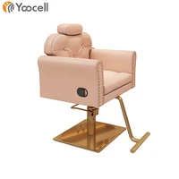 yoocell hydraulic beauty salon hair cut chairs styling hairdressing hot pink salon chair gold frame stylist chair