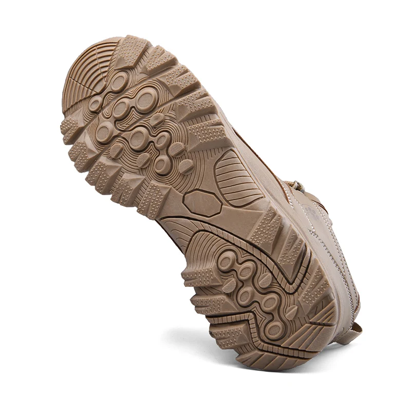 HIKEUP Leather Men‘s Outdoor Hiking Shoes Non-Slip Couple Hiking Tourist Trekking Sneakers Trail Jogging Shoes For Men Factory