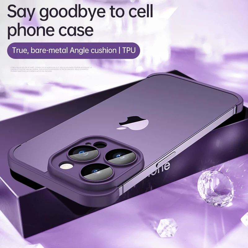 

Corner edge protection Phone case For iphone 14 Plus 13 12 Pro Max Soft Silicone Lens protection Cases Cover on iphone 13 Pro