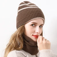 hat women winter beanie wool knit striped warm autumn skiing sports accessory for teenagers outdoor luxury
