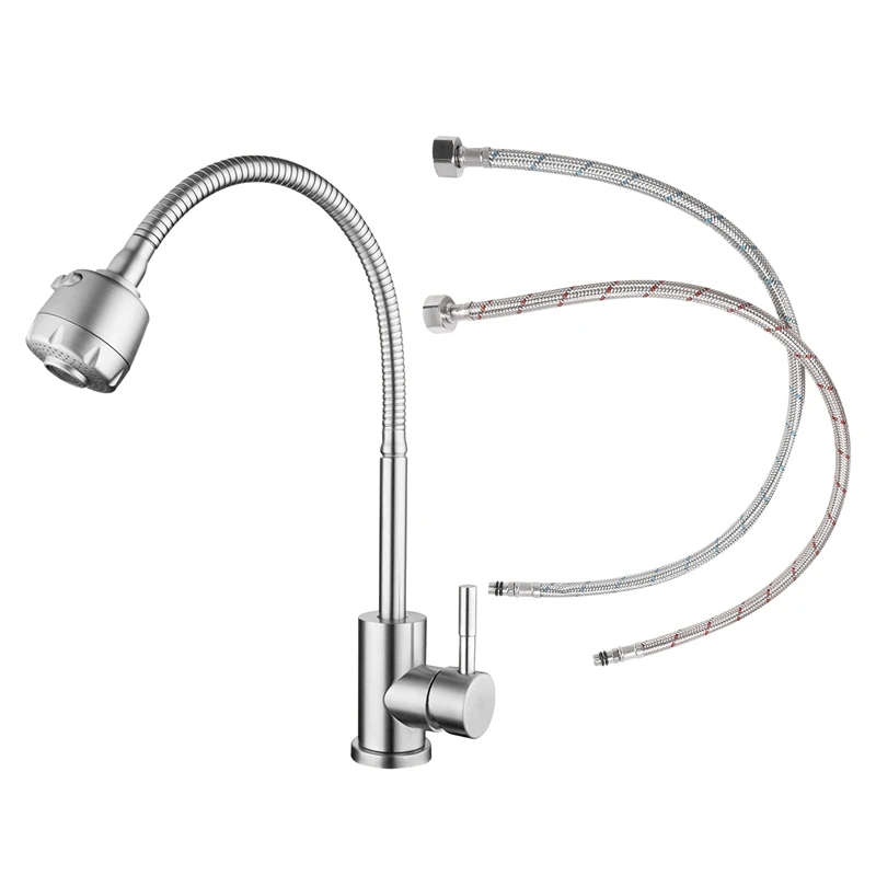 

Kitchen Tap 360° Rotatable With 2 Jet Types Kitchen Tap Flexible Single Lever Mixer Tap Rinsing Shower Swivel Tap