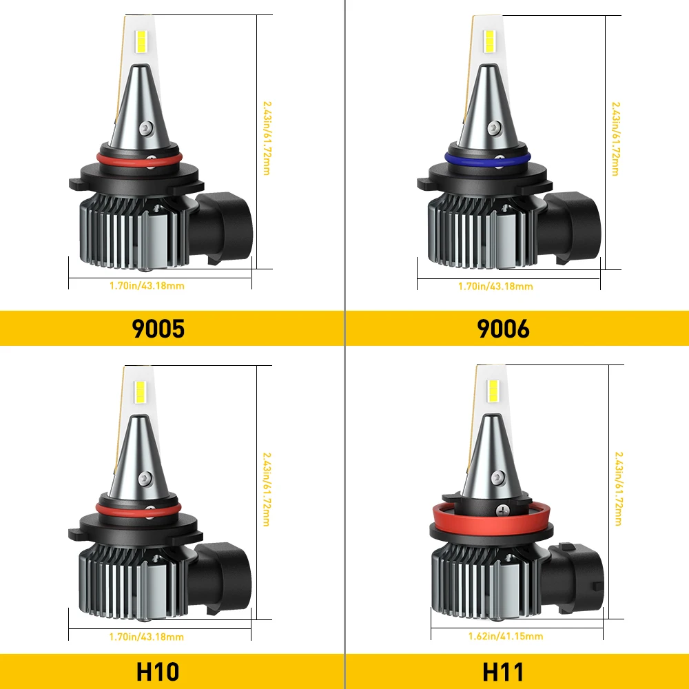 2Pcs Canbus H8 H11 H9 LED Fog Light Bulbs H10 H16 H27 880 881 LED CSP DRL H3 5202 PSX26W PSX24W Car Driving Lamp White Yellow images - 6