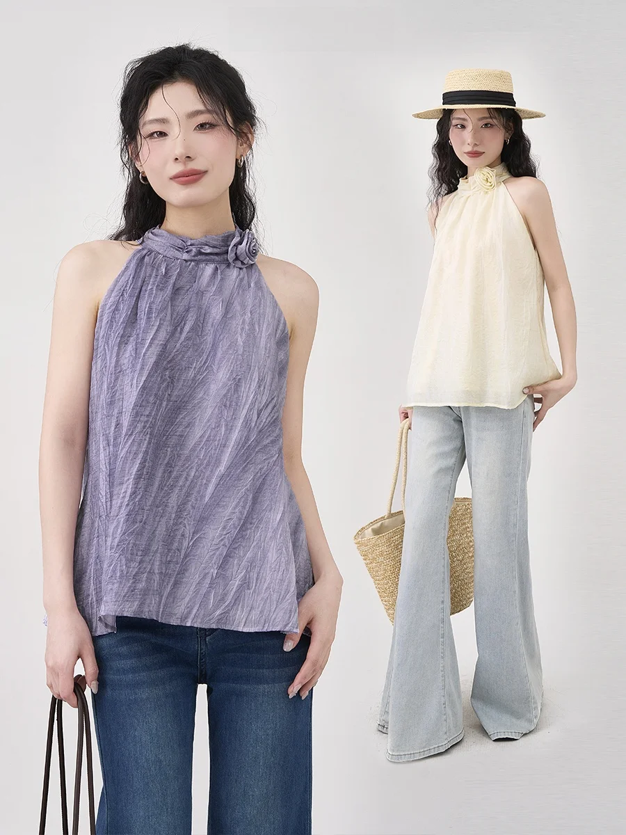 Hanada Showcase Htmeme Madison Rose ~ Дизайнерская розовая рубашка без рукавов с висячим вырезом