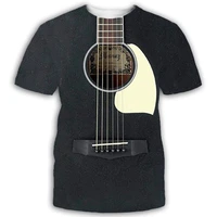 new music guitar 3d printing t shirt mens womens rock psychedelic short sleeve breathable light summer sports top
