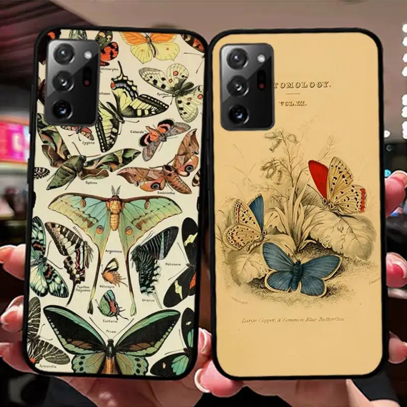 

Retro butterfly Phone Case for Samsung Note 5 7 8 9 10 20 pro plus lite ultra A21 12 72