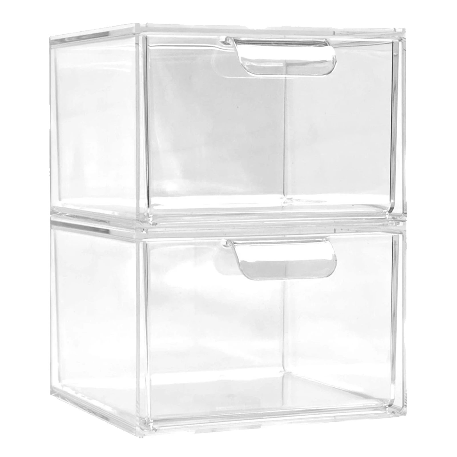 

Waterproof Stackable Makeup Organizer With Drawers Stable Space Saving Jewelry Large Capacity Lightweight Snacks Clear Plastic