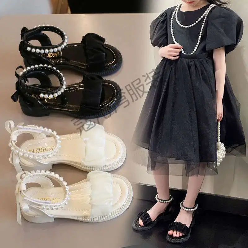 

Beading Kids Shoes Child Sandals Girl Summer Beach Shoes Princess Bow Sandals for Children Shoes for Girls Free Shipping 3 To12