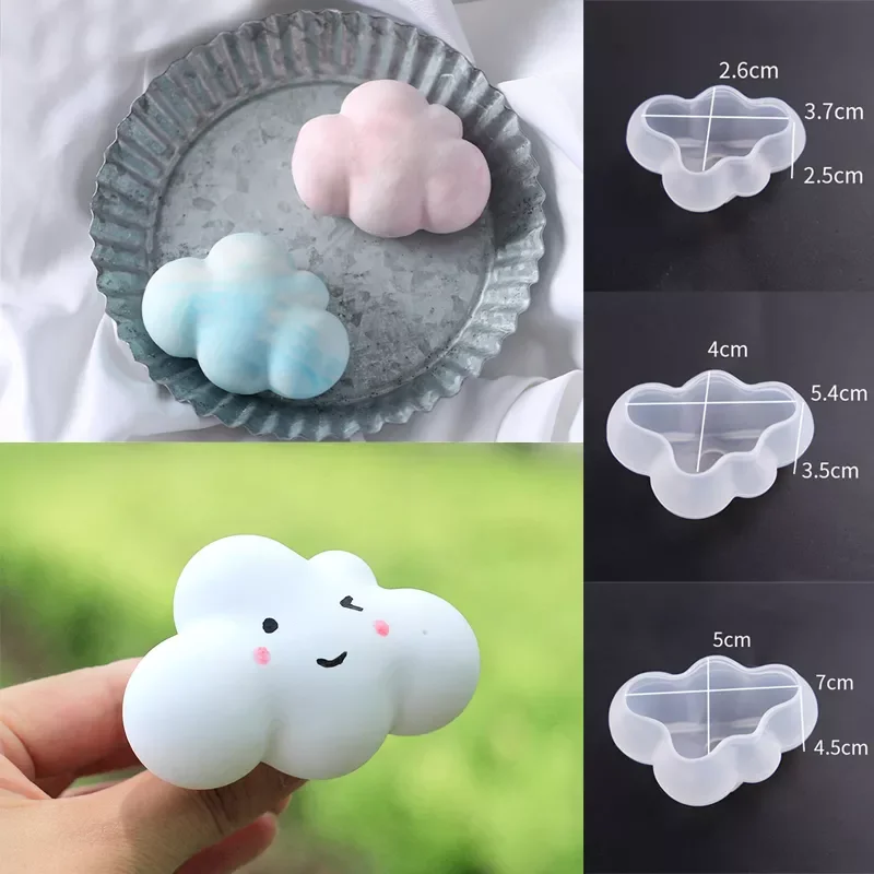 

Silicone Cute 3D Cloud Mold UV Epoxy Resin Crafts Jewelry Making Tool Cake Cany Mousse Molds Handmade Soap Candle Craft Gift