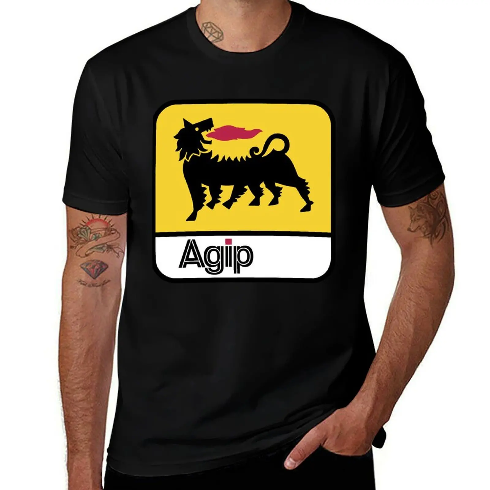 Фото Футболка с логотипом Agip, больших размеров, однотонная. №1