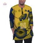 Модная мужская одежда в африканском стиле, Дашики, мужская рубашка, Bazin Riche, африканская Мужская одежда, хлопковая Лоскутная рубашка с принтом, WYN977