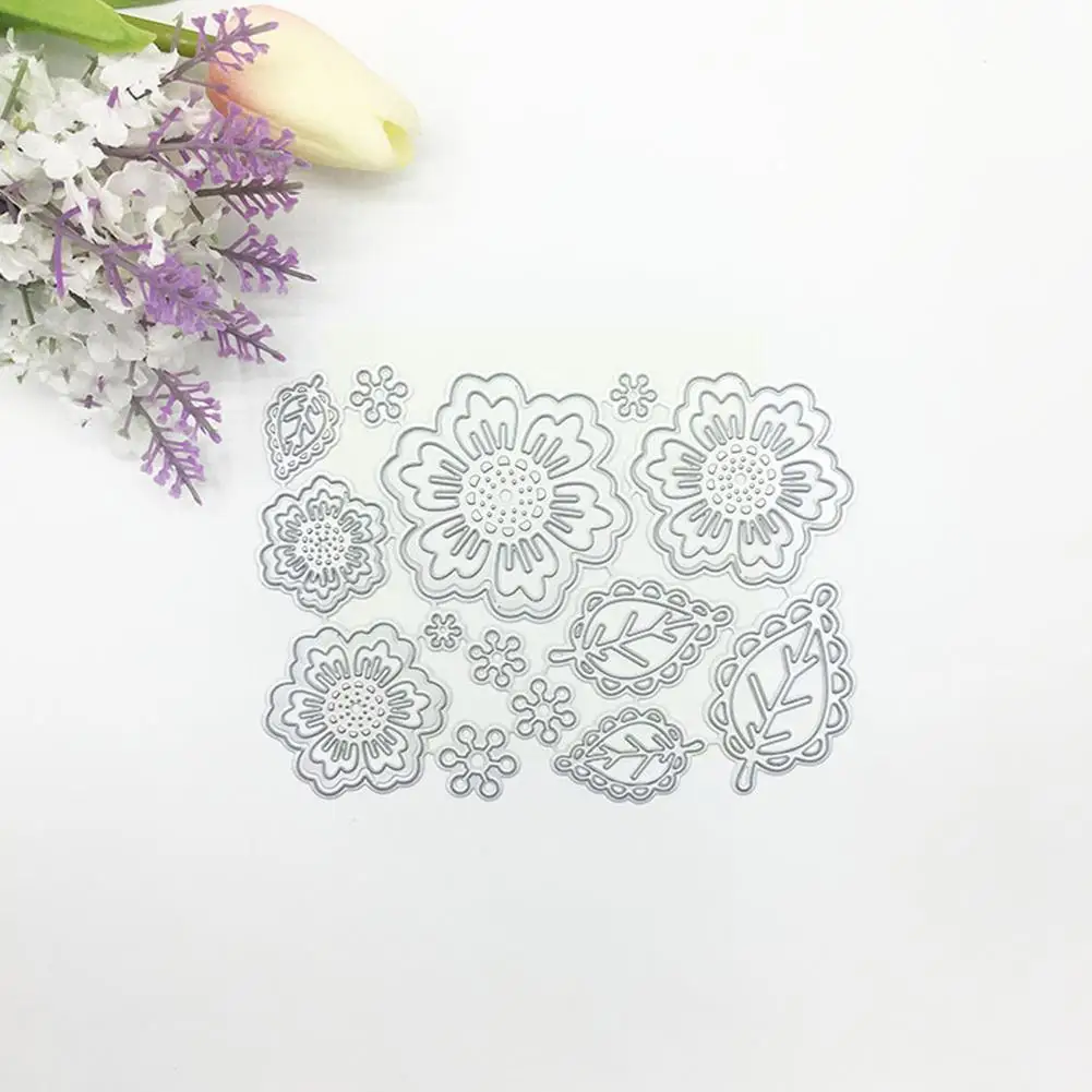 

Spring Flowers Leaves Cutting Dies For New 2022 Scrapbooking Paper Making Embossing Frame Craft Supplies Card R6a1