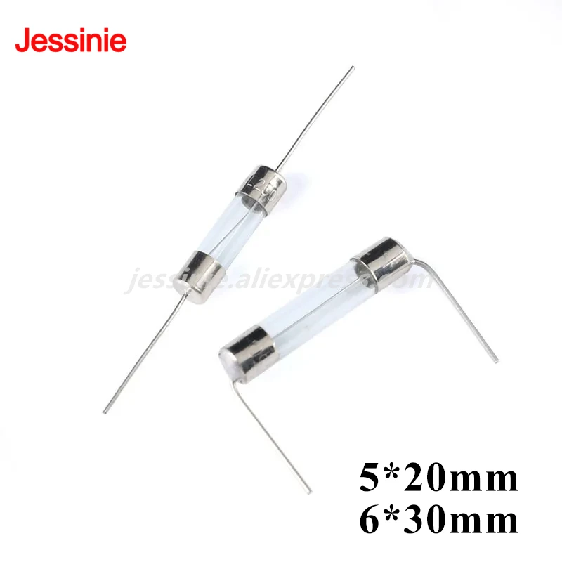 

10 шт. быстрые стеклянные предохранители Jessinie 5x20 6x30 мм 1A-20A 250V