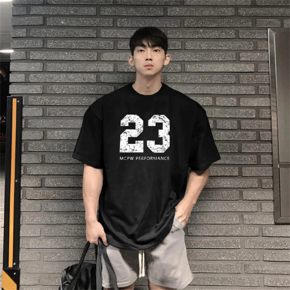 

Men's Summer T Shirt 100% Pure Cotton Short Sleeve Shirt Men Fitness Jogging Tops Fashion Streetwear Oversized Loose Clothing