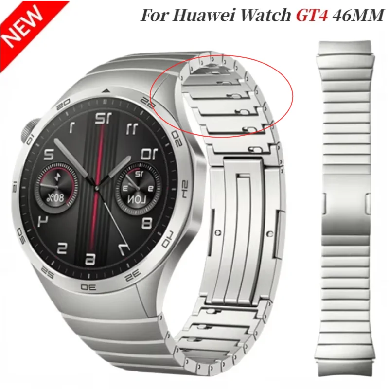 Фото Официальный металлический ремешок No Gap для Huawei Watch GT4, 46 мм, быстросъемный браслет из нержавеющей стали для Huawei Watch GT4, ремешок на запястье №1
